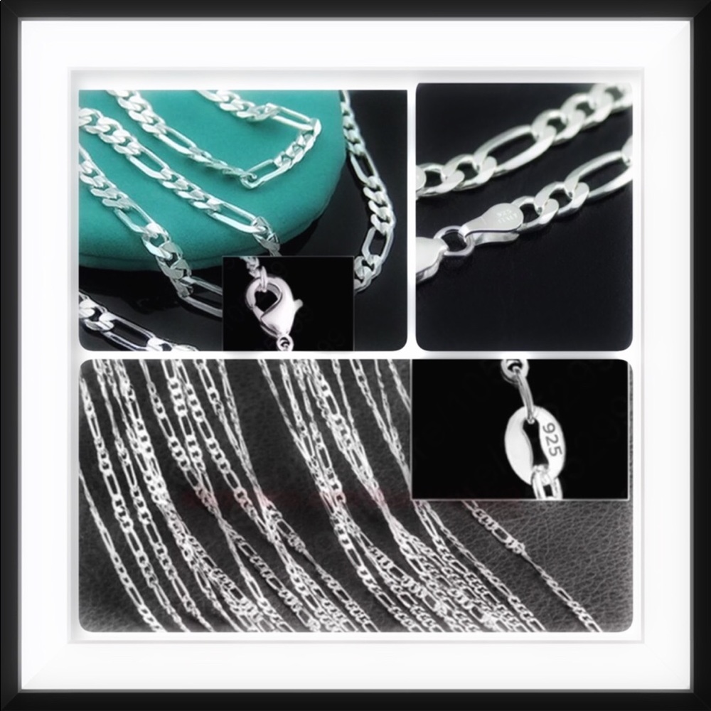 24” Figaro Link Sterling Silver Stamped